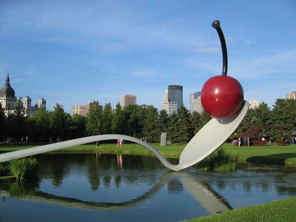 claes oldenburg sculptures.  by Claes Oldenburg and Coosje van Bruggen (Minneapolis Sculpture Garden)