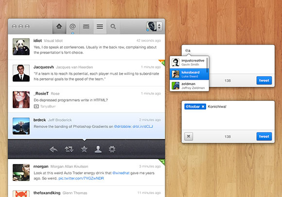 Twitter App PSD Interface