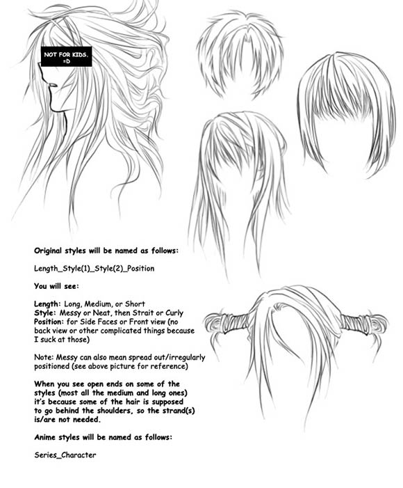 how to draw anime girl hair side view