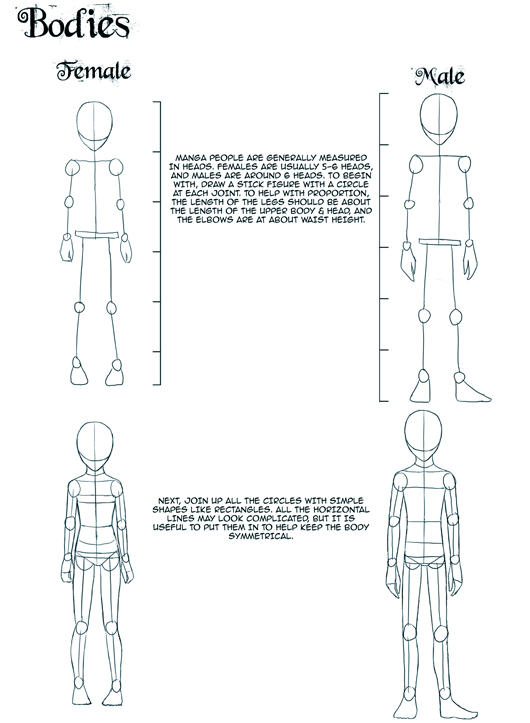 How to draw Anime Body and poses (Tutorial) From Basic Anatomy, Easy Anime  sketch